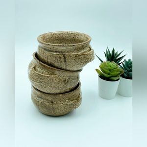 Hand Made Studio Pottery Clay Soup Bowls